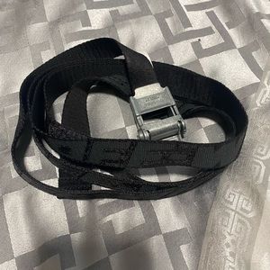 Off-White Black Belt with Silver Buckle